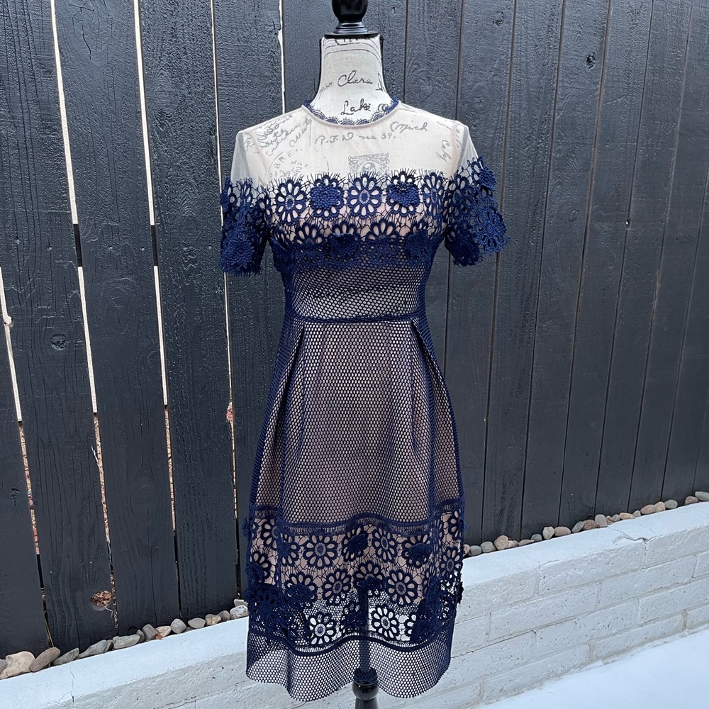 NWOT Beautiful Endless Rose Blue Eyelet Dress